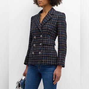 VERONICA BEARD Rumer Dickey double-breasted checked cotton-blend tweed jacket
